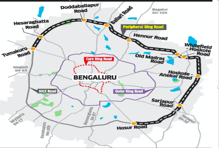 Bengaluru growth corridor map